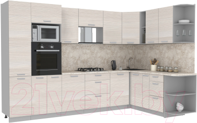 Готовая кухня Интерлиния Мила Лайт 1.88x3.2 правая - фото