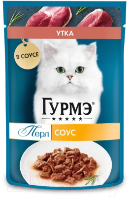 Влажный корм для кошек Гурмэ Перл утка соус - фото