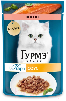 Влажный корм для кошек Гурмэ Перл лосось соус - фото