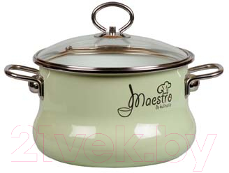 Кастрюля СтальЭмаль Maestro 8SO165S (салатовый) - фото