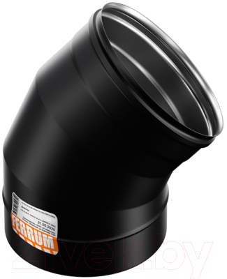Поворот дымохода Ferrum Ф115 / f6107 (угол 135°, 430/0.8 мм, эмаль, 600° черный) - фото