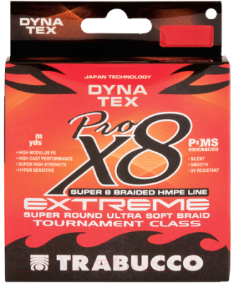 Леска плетеная Trabucco Dyna-Tex X8 Pro Extreme 0.08мм 150м / 054-26-080 - фото