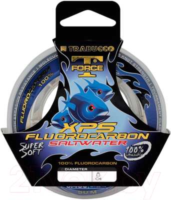 Леска флюорокарбоновая Trabucco T-Force Fluorocarbon Saltwater 0.50мм 50м / 053-38-50 - фото