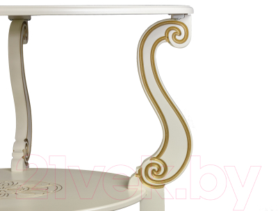 Журнальный столик Мебелик Овация М (слоновая кость/золото)