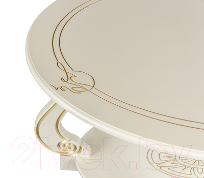 Журнальный столик Мебелик Овация М (слоновая кость/золото)