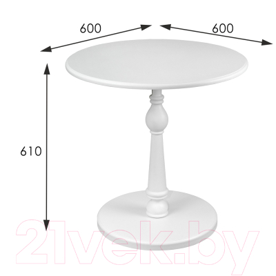 Журнальный столик Мебелик Рио 5 (белый ясень)