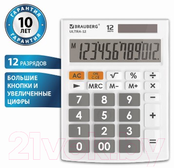 Калькулятор Brauberg Ultra-12-WT / 250496