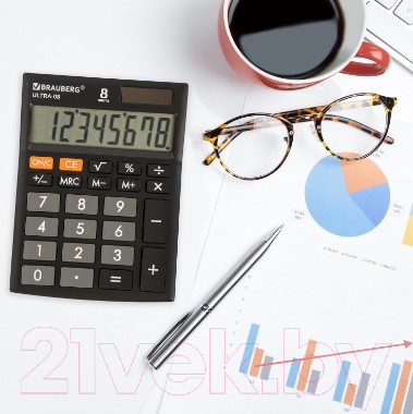 Калькулятор Brauberg Ultra-08-BK / 250507