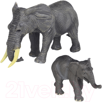 Набор фигурок коллекционных Masai Mara Мир диких животных. Семья слонов / MM211-113 - фото