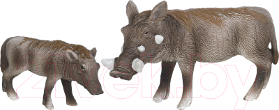 Набор фигурок коллекционных Masai Mara Мир диких животных. Семья бородавочников / MM211-131 - фото