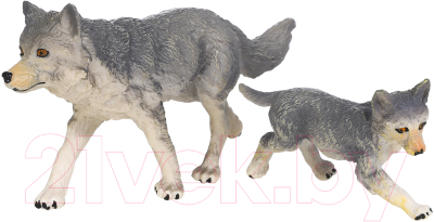Набор фигурок коллекционных Masai Mara Мир диких животных. Семья серых волков / MM211-135 - фото
