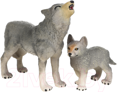 Набор фигурок коллекционных Masai Mara Мир диких животных. Семья серых волков / MM211-137 - фото
