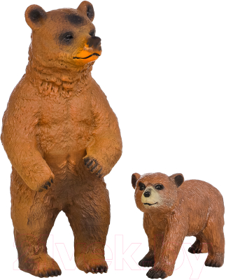 Набор фигурок коллекционных Masai Mara Мир диких животных. Семья бурых медведей / MM211-144 - фото