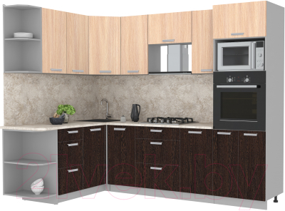 Готовая кухня Интерлиния Мила Лайт 1.68x2.6 левая - фото