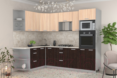 Готовая кухня Интерлиния Мила Лайт 1.68x2.6 левая