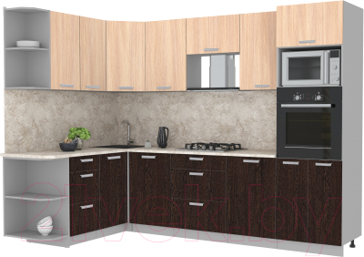 Готовая кухня Интерлиния Мила Лайт 1.68x2.8 левая - фото