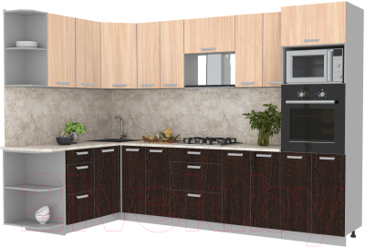 Готовая кухня Интерлиния Мила Лайт 1.68x3.0 левая - фото