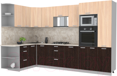 Готовая кухня Интерлиния Мила Лайт 1.68x3.2 левая - фото