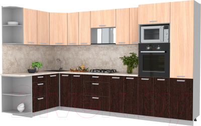 Готовая кухня Интерлиния Мила Лайт 1.68x3.4 левая - фото