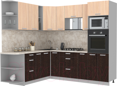 Готовая кухня Интерлиния Мила Лайт 1.88x2.4 левая - фото