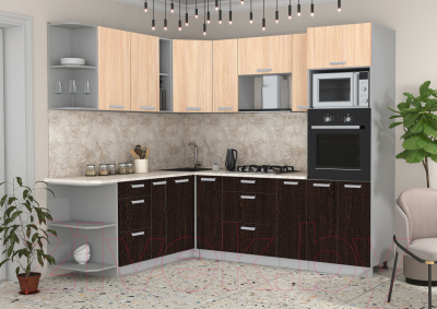 Готовая кухня Интерлиния Мила Лайт 1.88x2.4 левая