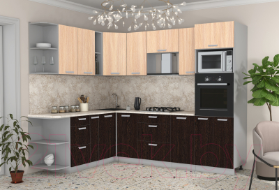 Готовая кухня Интерлиния Мила Лайт 1.88x2.6 левая