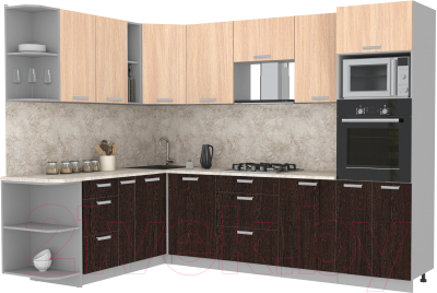 Готовая кухня Интерлиния Мила Лайт 1.88x2.8 левая - фото