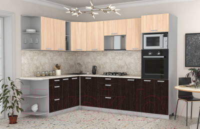 Готовая кухня Интерлиния Мила Лайт 1.88x2.8 левая