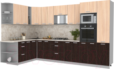 Готовая кухня Интерлиния Мила Лайт 1.88x3.4 левая - фото