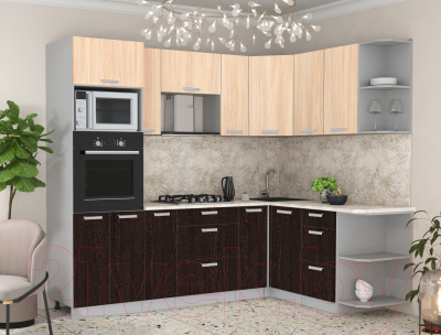 Готовая кухня Интерлиния Мила Лайт 1.68x2.4 правая