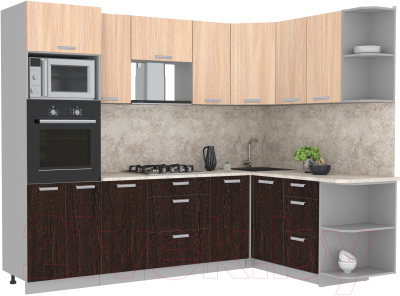 Готовая кухня Интерлиния Мила Лайт 1.68x2.6 правая - фото