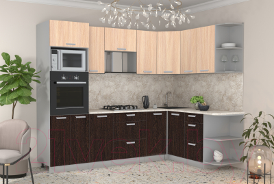 Готовая кухня Интерлиния Мила Лайт 1.68x2.6 правая