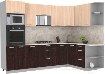 Готовая кухня Интерлиния Мила Лайт 1.68x2.8 правая - фото