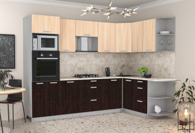 Готовая кухня Интерлиния Мила Лайт 1.68x2.8 правая