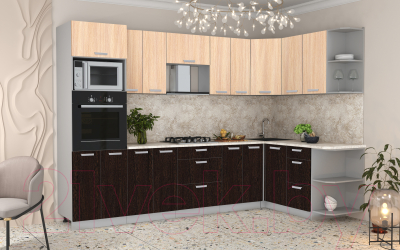 Готовая кухня Интерлиния Мила Лайт 1.68x3.0 правая