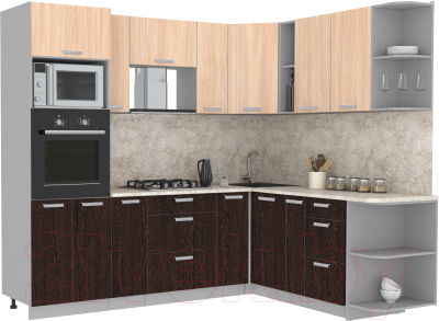 Готовая кухня Интерлиния Мила Лайт 1.88x2.4 правая - фото