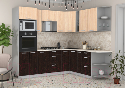 Готовая кухня Интерлиния Мила Лайт 1.88x2.4 правая