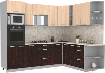 Готовая кухня Интерлиния Мила Лайт 1.88x2.6 правая - фото