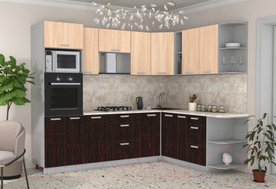 Готовая кухня Интерлиния Мила Лайт 1.88x2.6 правая