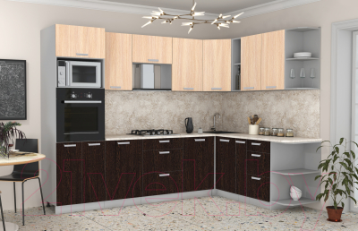 Готовая кухня Интерлиния Мила Лайт 1.88x2.8 правая