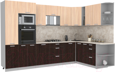 Готовая кухня Интерлиния Мила Лайт 1.88x3.2 правая - фото