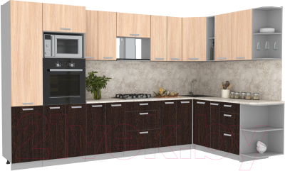 Готовая кухня Интерлиния Мила Лайт 1.88x3.4 правая - фото