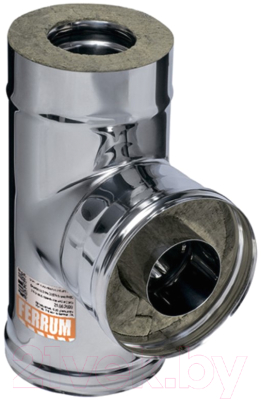 Тройник для дымохода Ferrum 90° 430/0.5мм Ф150x250 / f4409 (нержавеющая сталь) - фото