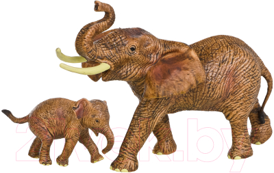 Набор фигурок коллекционных Masai Mara Мир диких животных. Семья слонов / MM211-206 - фото