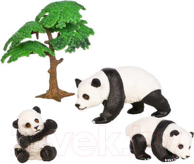Набор фигурок коллекционных Masai Mara Мир диких животных. Семья панд / MM211-207 - фото