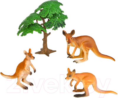 Набор фигурок коллекционных Masai Mara Мир диких животных. Семья кенгуру / MM211-208 - фото