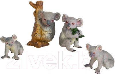 Набор фигурок коллекционных Masai Mara Мир диких животных. Семья коал / MM211-215 - фото