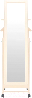 Стойка для одежды Мебелик Костюмная с зеркалом на колесах В 24Н - фото