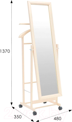 Стойка для одежды Мебелик Костюмная с зеркалом на колесах В 24Н