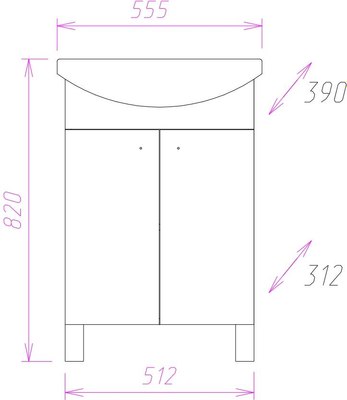 Тумба под умывальник Onika Лига 55.11
